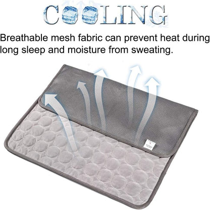 Dog Cooling Mat for Dogs Self Cooling, Summer Dog Cooling Pad for Small Medium Large Dogs Cats, Pet Ice Silk Blankets Sleeping Mat, Outdoor Dog Self Cooling Crate Mats Washable Portable