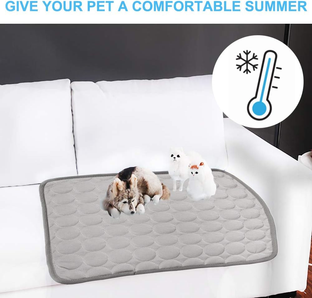 Dog Cooling Mat for Dogs Self Cooling, Summer Dog Cooling Pad for Small Medium Large Dogs Cats, Pet Ice Silk Blankets Sleeping Mat, Outdoor Dog Self Cooling Crate Mats Washable Portable