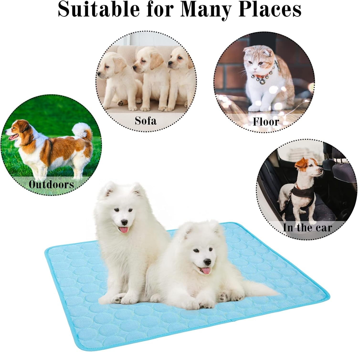 Cooling Mat for Dogs Cats Self Cooling Mat,Dog Cooling Mat-Upgraded Pet Cooling Mat Pad Blanket,Reusable Ice Silk Dog Cooling Pad,Washable Soft Cushion Puppy Kitten Pet Cooling Mat Pad Indoor/Outdoor