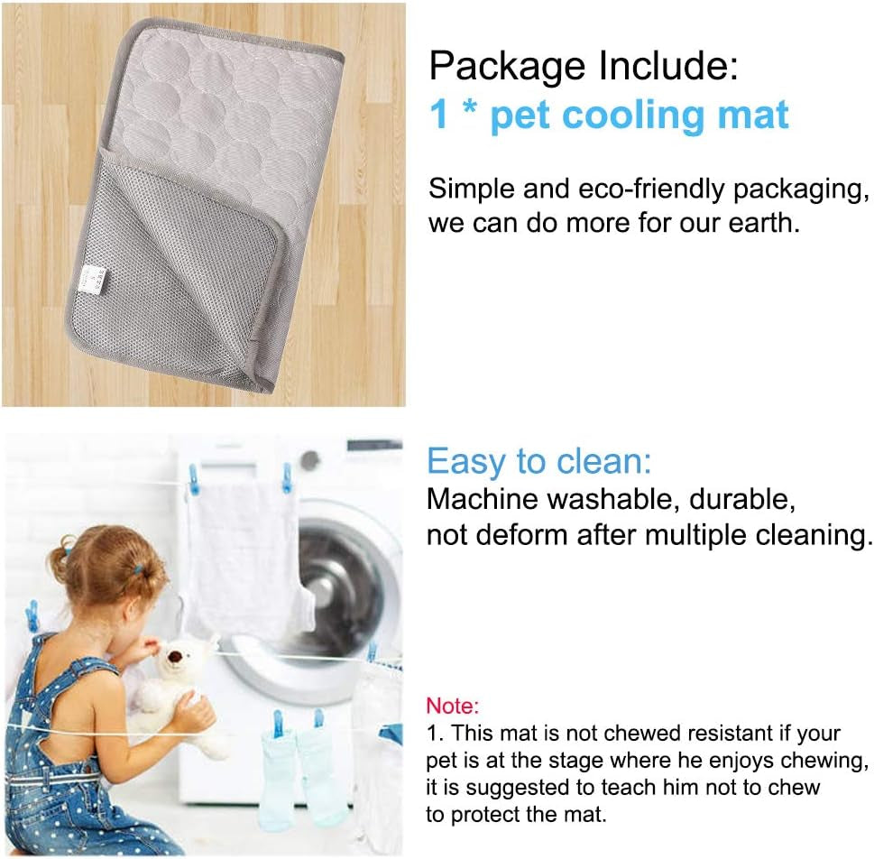 Dog Cooling Mat for Dogs Self Cooling, Summer Dog Cooling Pad for Small Medium Large Dogs Cats, Pet Ice Silk Blankets Sleeping Mat, Outdoor Dog Self Cooling Crate Mats Washable Portable