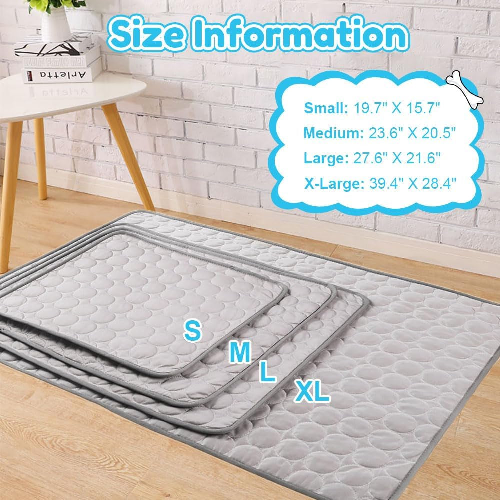 Dog Cooling Mat for Dogs Self Cooling, Summer Dog Cooling Pad for Small Medium Large Dogs Cats, Pet Ice Silk Blankets Sleeping Mat, Outdoor Dog Self Cooling Crate Mats Washable Portable
