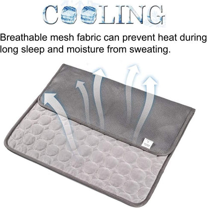 Dog Cooling Mat for Dogs Self Cooling, Summer Dog Cooling Pad for Small Medium Large Dogs Cats, Pet Ice Silk Blankets Sleeping Mat, Outdoor Dog Self Cooling Crate Mats Washable Portable