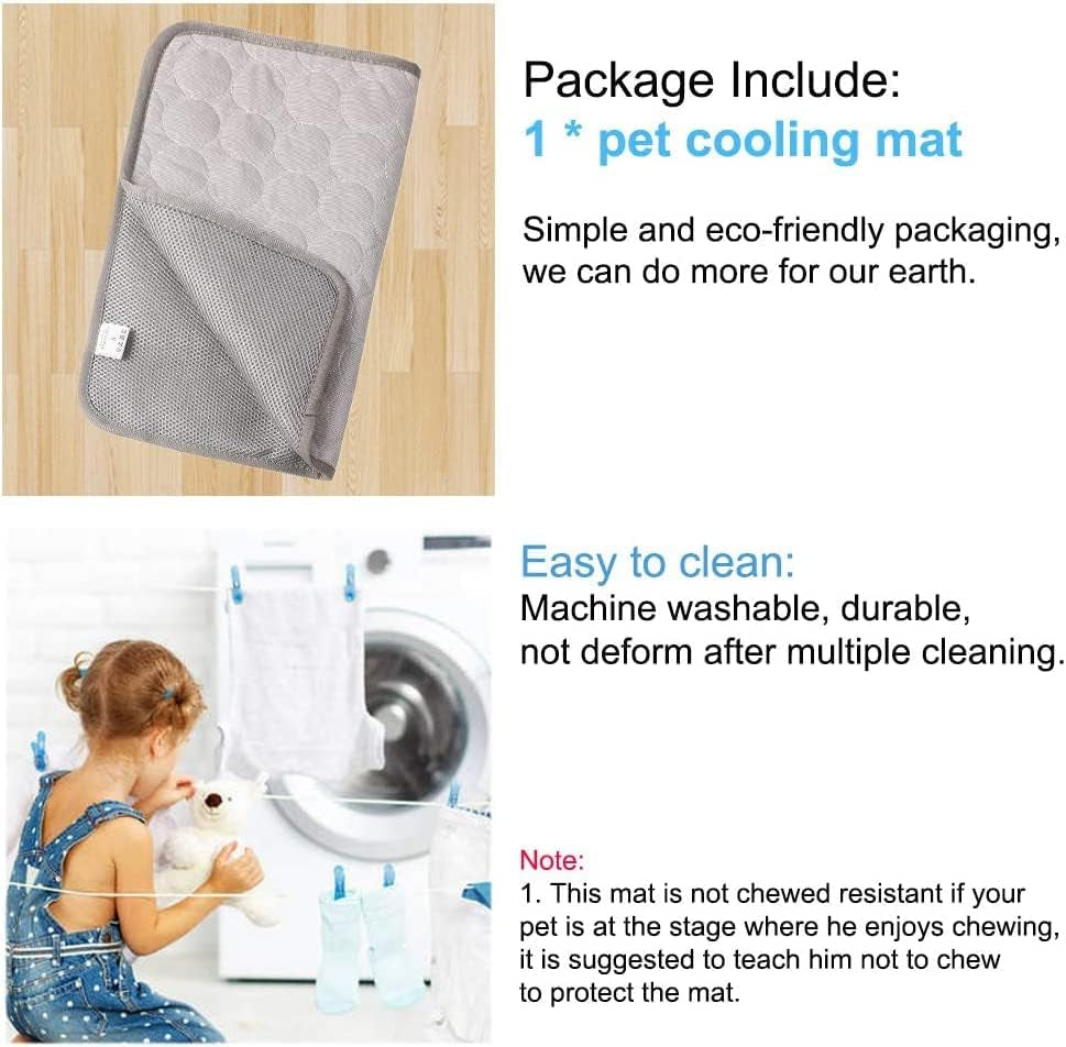 Dog Cooling Mat for Dogs Self Cooling, Summer Dog Cooling Pad for Small Medium Large Dogs Cats, Pet Ice Silk Blankets Sleeping Mat, Outdoor Dog Self Cooling Crate Mats Washable Portable