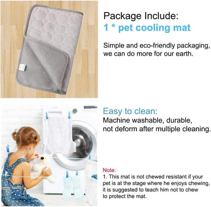 Dog Cooling Mat for Dogs Self Cooling, Summer Dog Cooling Pad for Small Medium Large Dogs Cats, Pet Ice Silk Blankets Sleeping Mat, Outdoor Dog Self Cooling Crate Mats Washable Portable
