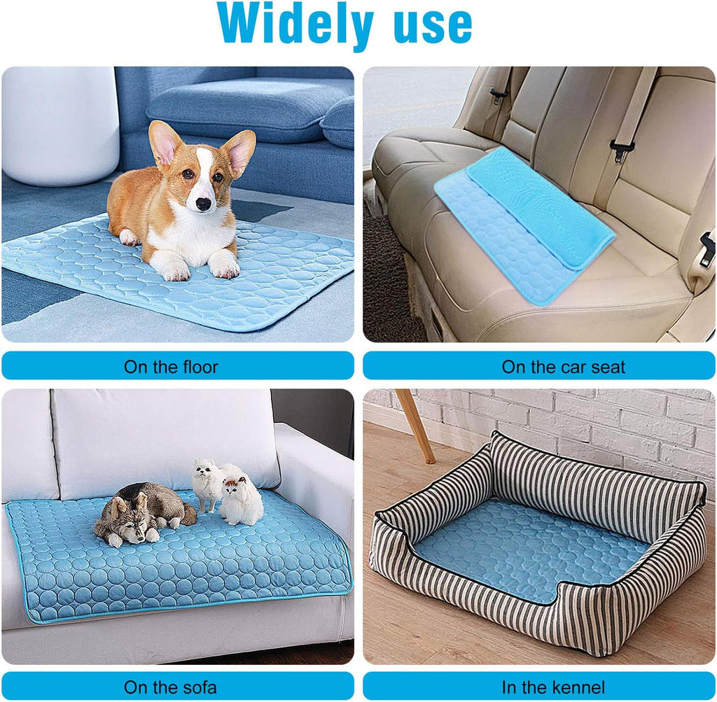 Cooling Mat for Dogs Cats Self Cooling Mat,Dog Cooling Mat-Upgraded Pet Cooling Mat Pad Blanket,Reusable Ice Silk Dog Cooling Pad,Washable Soft Cushion Puppy Kitten Pet Cooling Mat Pad Indoor/Outdoor